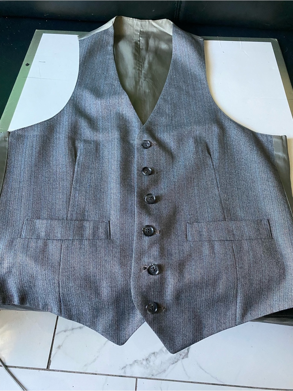 Men's Tailored Gray Five-Button Dress Vest